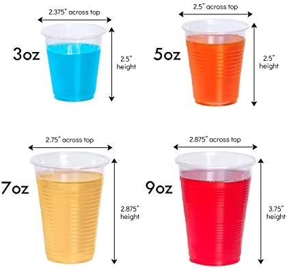 PlasticPro 7 גרם פלסטיק חד פעמי משקל בינוני משקל ברור כוסות שתייה [1200 ספירת]